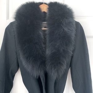 Wool blend belted tie jacket